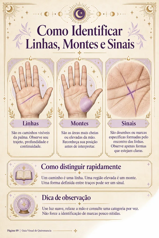 Página real: Como identificar linhas, montes e sinais